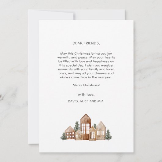 Schattigee Boho Beige Kerst Baby Angel Feestdagenkaart (Achterkant)