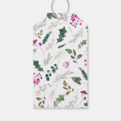 Schattigee Boho Blauw Roze Botanische Vakantie Cadeaulabel (Achterkant)