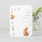 Schattigee Boho Bunny Het is een Boy Ticket Baby s Kaart (Staand voorkant)