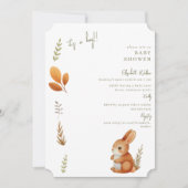 Schattigee Boho Bunny Het is een Boy Ticket Baby s Kaart (Voorkant)