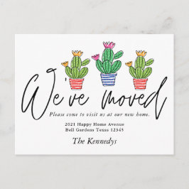 Schattigee Boho Cactus We hebben verhuisd Nieuwe H Aankondigingskaart
