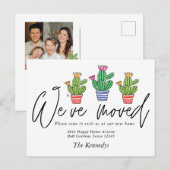 Schattigee Boho Cactus We hebben verhuisd Nieuwe H Aankondigingskaart (Voorkant / Achterkant)