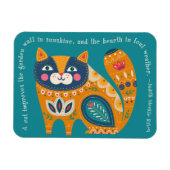 Schattigee Boho Cat met quote Magneet (Horizontaal)