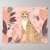 Schattigee Boho Cheetah Dierensafari Baby Room Wal Poster (Voorkant)
