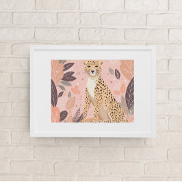Schattigee Boho Cheetah Dierensafari Baby Room Wal Poster