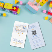 Schattigee Boho Cloud Waterverf Babysitter Visitekaartje