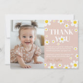 Schattigee Boho Daisy Bloom verjaardagsfeestje Bedankkaart (Voorkant)