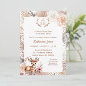 Schattigee Boho Deer Baby shower Uitnodiging (Staand voorkant)