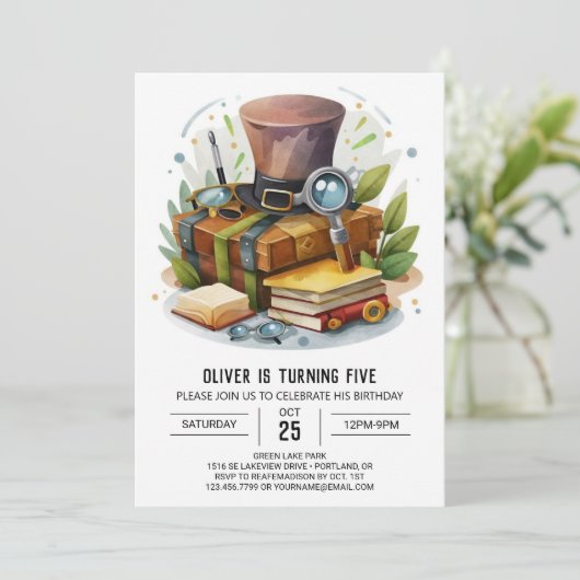 Schattigee Boho detective Verjaardag Kaart (Staand voorkant)