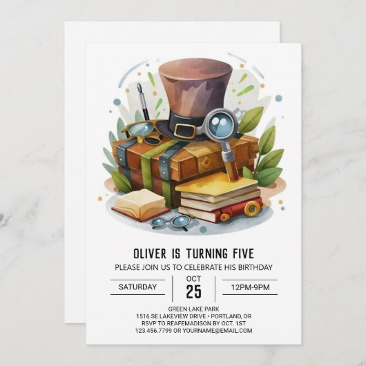 Schattigee Boho detective Verjaardag Kaart (Voorkant / Achterkant)