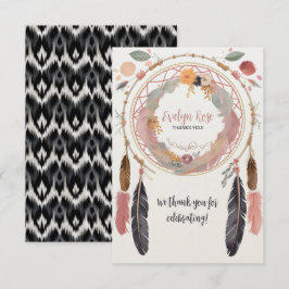 Schattigee Boho Dreamcatcher Baby shower Party Bedankkaart