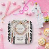 Schattigee Boho Dreamcatcher Baby shower Party Papieren Bordje (Feest)