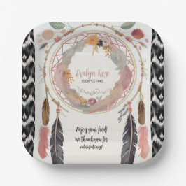 Schattigee Boho Dreamcatcher Baby shower Party Papieren Bordje