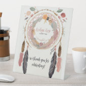 Schattigee Boho Dreamcatcher Baby shower Party Reclamebord Met Voetstuk (Insitu)