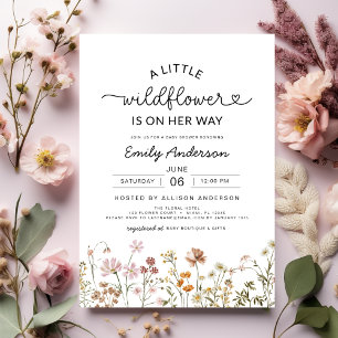Schattigee Boho Een beetje Wildflower Floral Baby Kaart