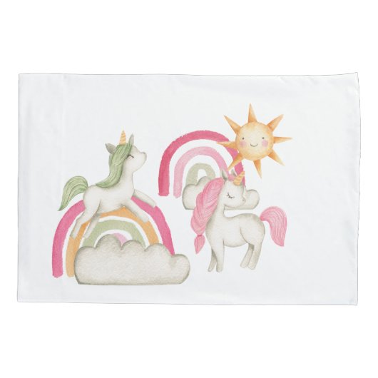 Schattigee Boho eenhoorns en regenbogen Kussensloop (Achterkant)