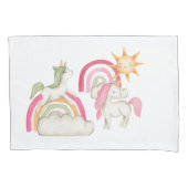 Schattigee Boho eenhoorns en regenbogen Kussensloop (Voorkant)