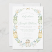 Schattigee boho eucalyptus baby meisje kleding dou kaart (Voorkant)