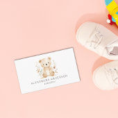 Schattigee Boho Floral Beer Waterverf Child Servic Visitekaartje