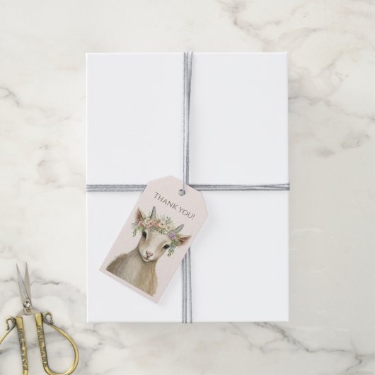 Schattigee boho geit dank u cadeaulabel (Met Touw)