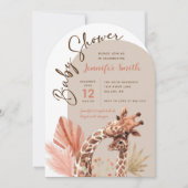 Schattigee Boho Giraffe Baby shower Uitnodiging (Voorkant)