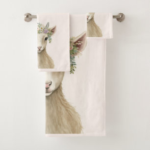 Schattigee Boho Goat Waterverven Bad Handdoek