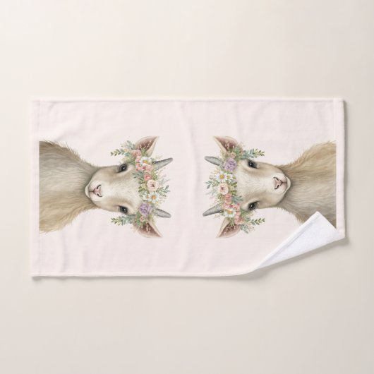 Schattigee Boho Goat Waterverven Bad Handdoek (Handdoek)