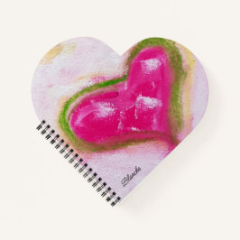 Schattigee Boho Hearts Chalk Handgeschilderd Notitieboek