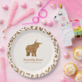 Schattigee Boho Heilige Koe Western Baby shower Papieren Bordje (Feest)