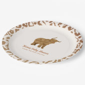 Schattigee Boho Heilige Koe Western Baby shower Papieren Bordje (Gekanteld)