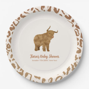Schattigee Boho Heilige Koe Western Baby shower Papieren Bordje