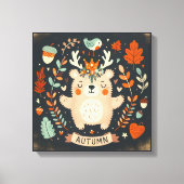 Schattigee Boho Herfst Beer krans Wall Decal Canvas Afdruk (Voorkant)