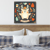 Schattigee Boho Herfst Beer krans Wall Decal Canvas Afdruk (Insitu (Slaapkamer))