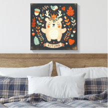 Schattigee Boho Herfst Beer krans Wall Decal