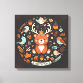 Schattigee Boho Herfst Beer krans Wall Decal Canvas Afdruk (Voorkant)