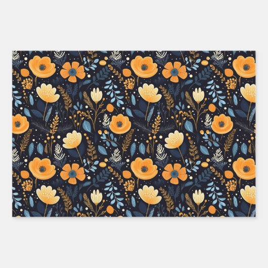 Schattigee Boho Herfst Flowers Inpakpapier Vel (Voorkant 2)