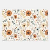 Schattigee Boho Herfst Flowers Inpakpapier Vel (Voorkant)
