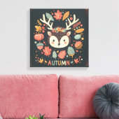 Schattigee Boho Herfst Hedgehog krans Wall Decal Canvas Afdruk (Insitu (Woonkamer))