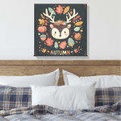 Schattigee Boho Herfst Hedgehog krans Wall Decal Canvas Afdruk (Insitu (Slaapkamer))
