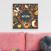 Schattigee Boho Herfst Herten krans Wall Decal Canvas Afdruk (Insitu (Woonkamer))