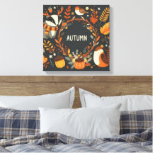 Schattigee Boho Herfst Herten krans Wall Decal