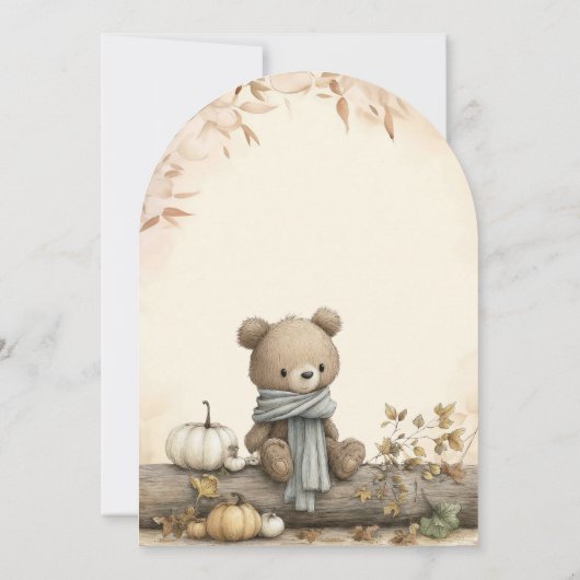 Schattigee boho Herfst Onze kleine pompoenverjaard Kaart (Achterkant)