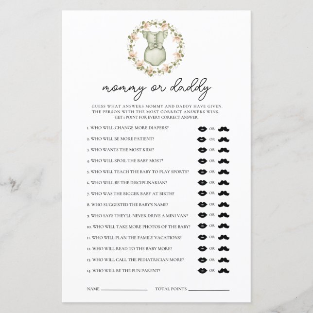 Schattigee Boho kleding mama of papa Baby shower s (Voorkant)