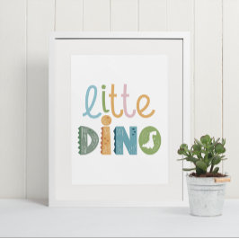 Schattigee Boho kleine dinosaurus tekst kwekerij m Poster