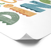 Schattigee Boho kleine dinosaurus tekst kwekerij m Poster (Hoek)