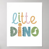 Schattigee Boho kleine dinosaurus tekst kwekerij m Poster (Voorkant)
