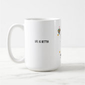 Schattigee Boho Kleurrijke Bloemenkat Koffiemok (Links)