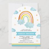 Schattigee Boho Kleurrijke Regenboogwolken Boog Ba Kaart (Voorkant)