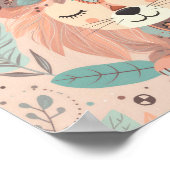 Schattigee Boho Lion Dierensafari Baby Room Wall A Poster (Hoek)