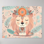 Schattigee Boho Lion Dierensafari Baby Room Wall A Poster (Voorkant)
